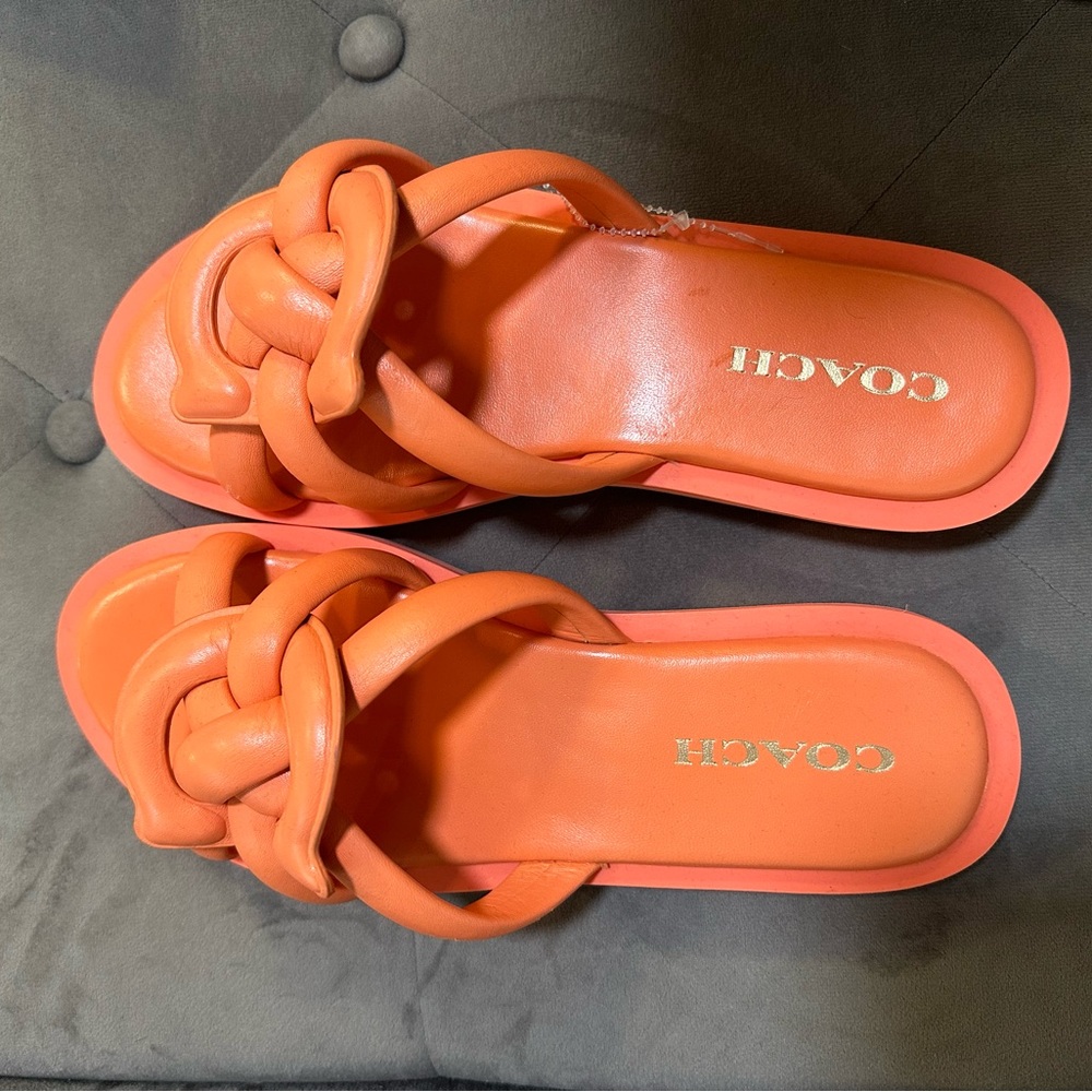Coach sandals orange NWOT Size 9.5